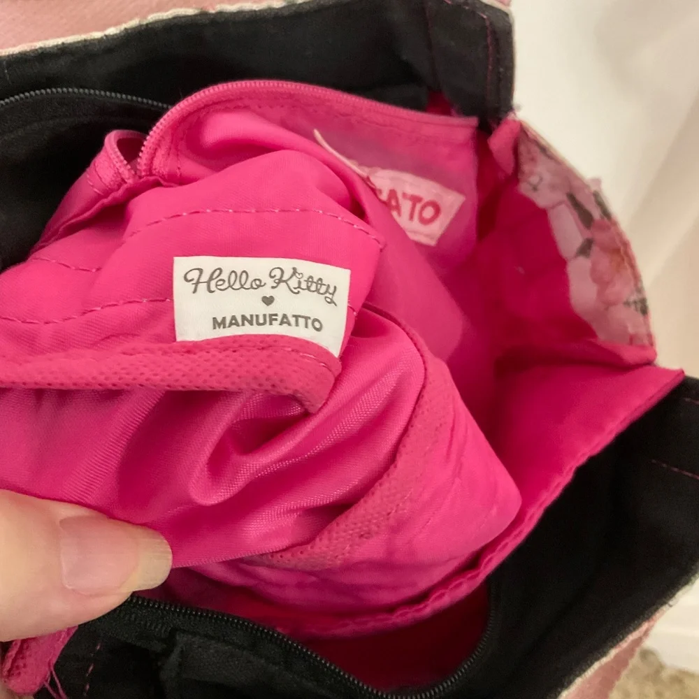 Hello Kitty Rare Manufatto Made in Japan Pink Cloth Bag